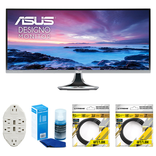 ASUS 34` (3440 x 1440) Curved Ultra-wide Quad HD Monitor w/ Accessories Bundle
