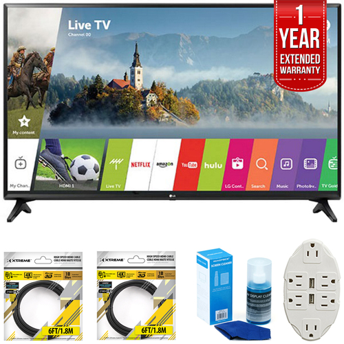 LG 43` Class Full HD Smart LED TV 2017 Model 43LJ5500 with Extended Warranty Kit