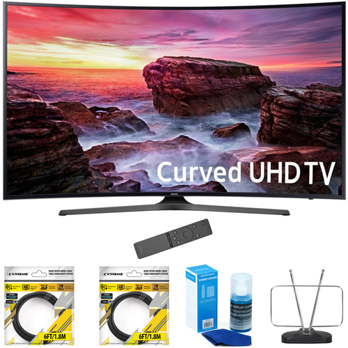 Samsung 49` Curved 4K Ultra HD Smart LED TV 2017 Model with Cleaning Bundle