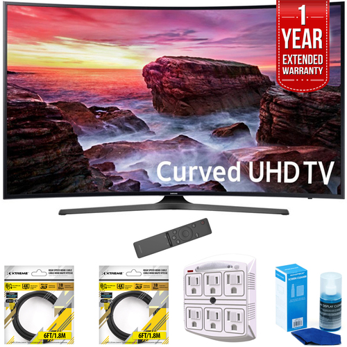 Samsung 49` Curved 4K Ultra HD Smart LED TV 2017 Model w/ Extended Warranty Kit