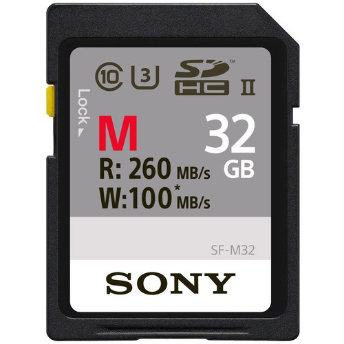 Sony Memory Card 32GB, UHS-II SD, CL10, U3, Max R260MB/s, W100MB/s (SF-M32/T)