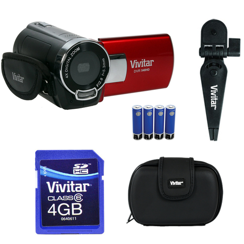 Vivitar Digital Video Camera & Accessories Kit (DVR548-RED/KIT-AMX)