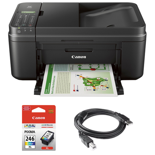 Canon PIXMA MX492 WiFi All-In-One Inkjet Printer w/ Canon COLOR Ink Bundle