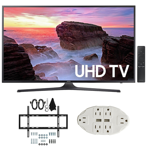 Samsung 43` 4K Ultra HD Smart LED TV (2017 Model) w/ Wall Mount Bundle