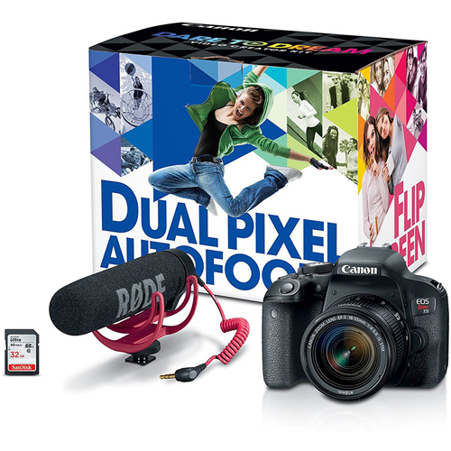 Canon EOS Rebel T7i Digital SLR Camera 18-55 w/ Video Creator Kit - 1894C021