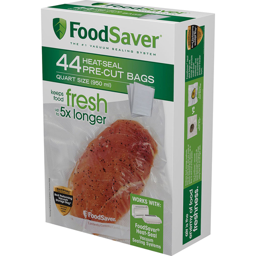 FoodSaver Quart Vacuum Seal Bags 44 Count in Clear - FSFSBF0226-P00