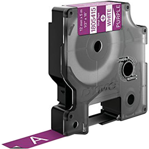 DYMO Industrial Rhino Vinyl Labels 1/2 inches White on Purple - 1805415