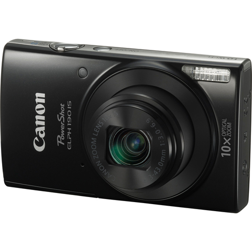 Canon PowerShot ELPH 190 IS Digital Camera w/10x Optical Zoom/Wi-Fi - Blk - OPEN BOX