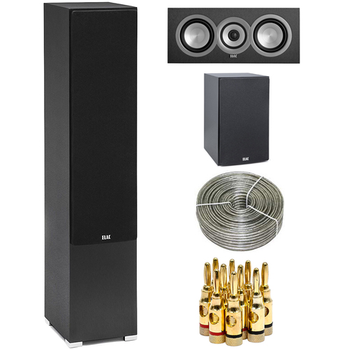 Elac DF51-BK Debut F5 5 1/4` Freestanding Floor Speaker w/ Center Speaker Bundle