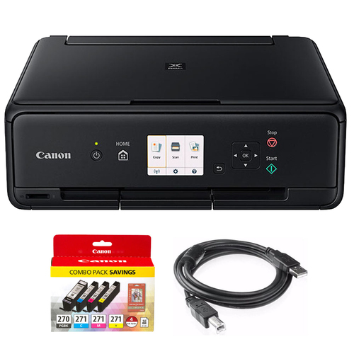 Canon PIXMA TS5020 Black Wireless Inkjet All-In-One Printer + Genuine Canon Ink
