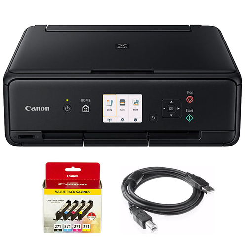 Canon PIXMA TS5020 Black Wireless Inkjet All-In-One Printer + Genuine Canon Ink