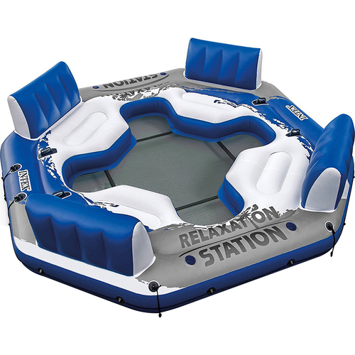 Intex 4 Person Relaxation Station Water Lounge River Tube Raft - 56282EP