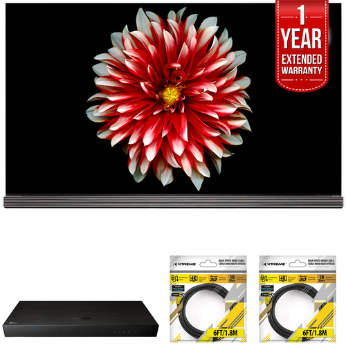 LG 65` OLED TV 4K HDR Smart TV 2017 Model with Warranty + BlueRay Bundle