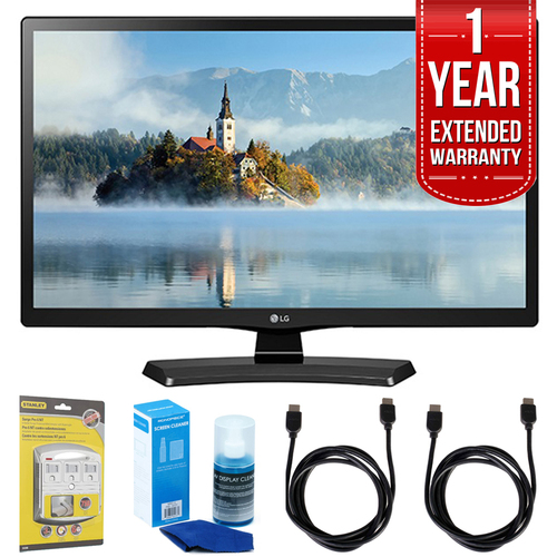 LG 28LJ4540 28` 720p HD LED TV (2017 Model) w/ Extended Warranty Bundle