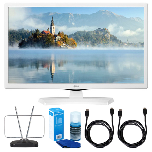 LG 24LJ4540-WU 24` HD LED TV - White w/ TV Cut The Cord Bundle