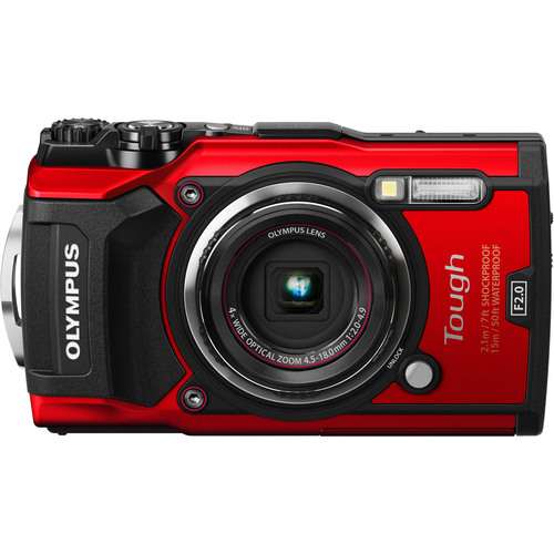 Olympus TG-5 12MP 4x Optical Zoom F2.0 Hi-Speed Lens Wi-Fi Digital Camera Body Red