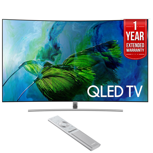 Samsung QN65Q8C Curved 65` 4K UHD Smart QLED TV (2017 Model) + 1 Year Extended Warranty