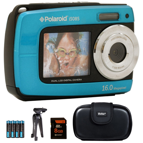 Vivitar iS085 16MP Waterproof Digital Camera - Teal - 8GB Accessory Kit