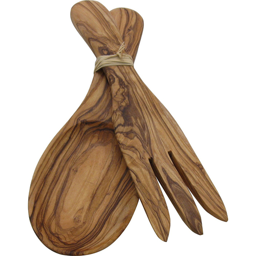 Honey-Can-Do Natural Olive Wood Salad Set 9-Inches - 6213