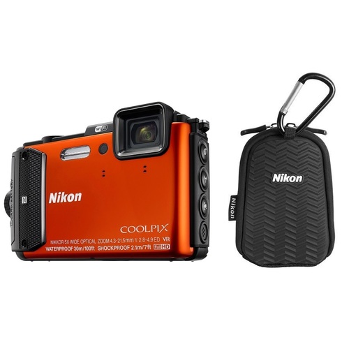 Nikon Refurbished COOLPIX AW130 16MP Waterproof Digital Wi-Fi Camera Kit