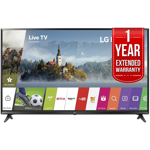 LG LG 55UJ6300 55` 4K UHD Smart LED TV (2017) w/ Extended Warranty Bundle