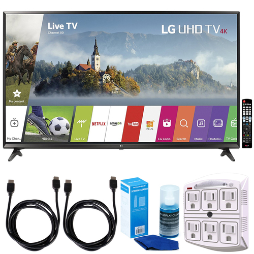 LG 65` Super UHD 4K HDR Smart LED TV (2017 Model) w/ Accessories Bundle
