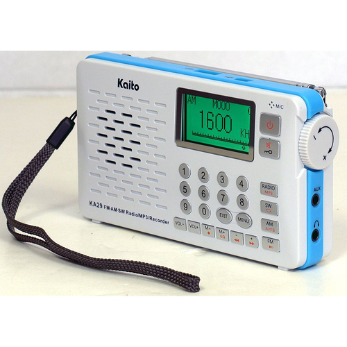 Kaito All in one world Receiver w/ Recorder AM FM SW Radio with MP3 Player - KA29-WHT
