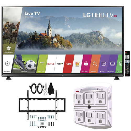LG 65` Super UHD 4K HDR Smart LED TV (2017 Model) w/ Wall Mount Bundle
