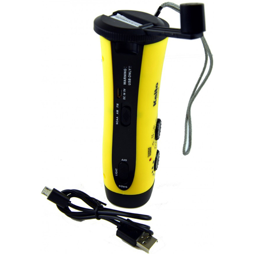 Kaito Emergency Hand Crank Dynamo 5-LED Flashlight in Yellow - KA404W-YEL