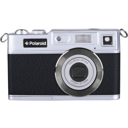 Vivitar Polaroid iE827 Retro 18MP Digital Camera w/ 8x Zoom, SD Card Slot - Black/Silver