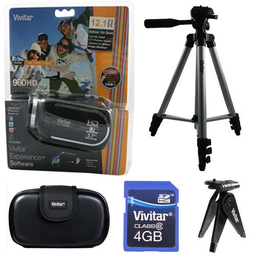 Vivitar 1080P Digital Video Recorder DVR960 - Black 4GB Accessory Kit