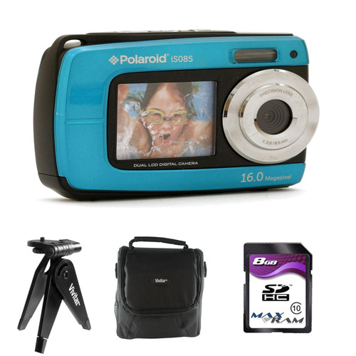 Vivitar Waterproof 18.1MP Digital Camera IE085 - Blue w/ Accessory Kit
