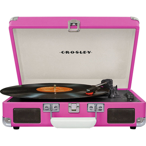 Crosley Cruiser Portable 3-Speed Turntable w/Bluetooth - CR8005D-PI (Pink) - OPEN BOX