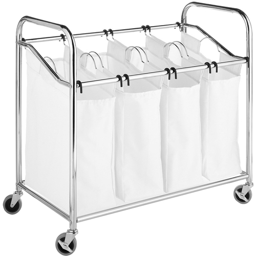 Whitmor Chrome and Canvas Four Section Laundry Sorter - 6097-3529-BB