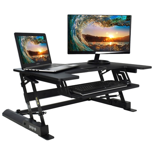 VIVO Height Adjustable Standing Desk Riser Tabletop Sit-to-Stand Workstation