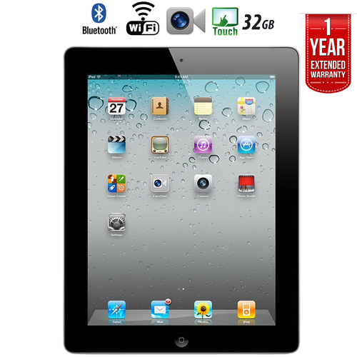 Apple iPad 2 Tablet 2nd Gen (32GB, Wifi, Black) + Extended Warranty  - Refurbished