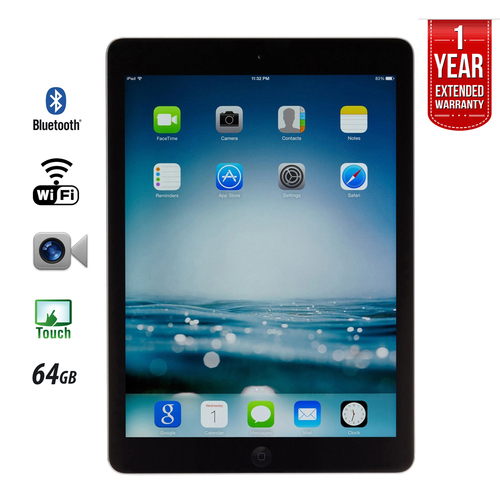 Apple iPad Air A1474 64GB, Wi-Fi, Black (IPADAIRB64) - Certified Refurbished