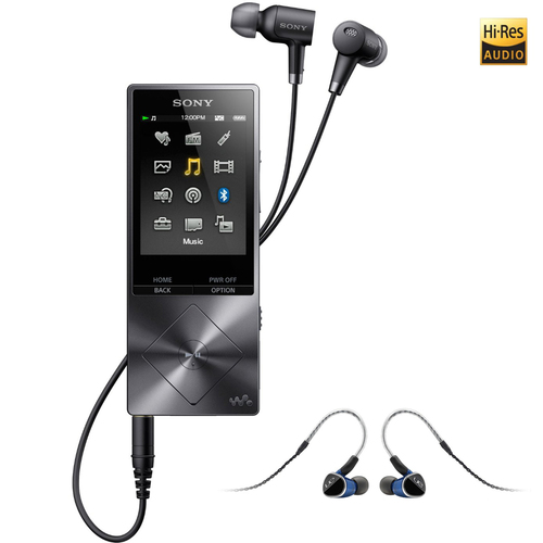 Sony 32GB Hi-Res Walkman Digital Music Player Black with Universal Fit Earphones