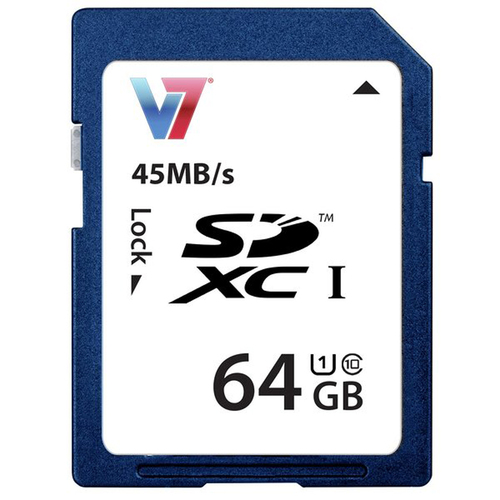V7 VASDX64GUHS1R-2N SD XC Memory Card 64GB
