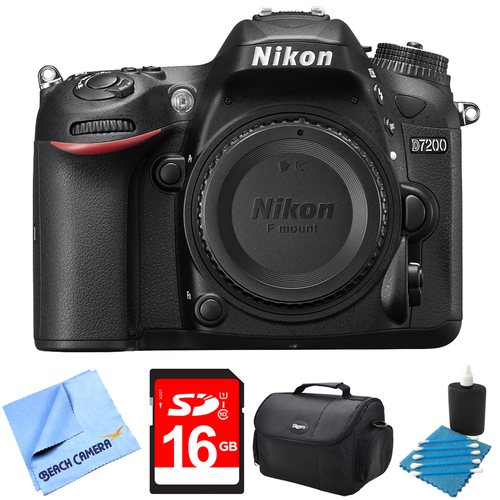 Nikon D7200 DX-Format 24.2MP Digital HD-SLR Body with 3.2` LCD WiFi NFC 16GB Bundle