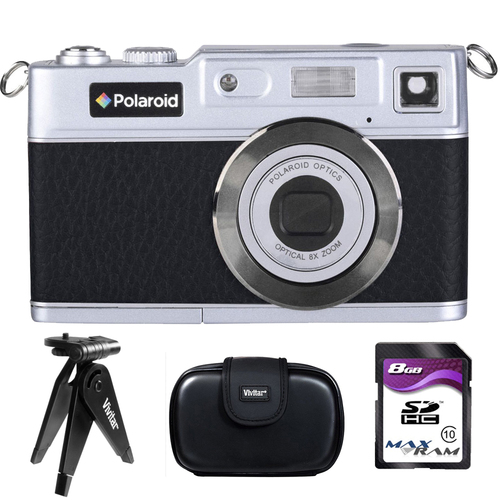 Vivitar Polaroid iE827 2.4 inch 720P HD Retro 18MP Digital Camera - Black/Silver