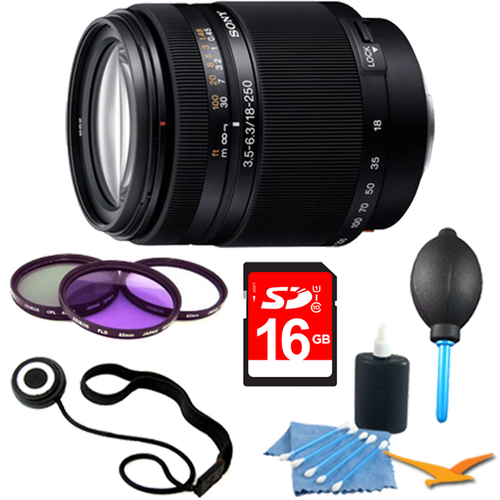 Sony SAL18250 - DT 18-250mm f/3.5-6.3 Autofocus Lens for Sony Alpha Essentials Kit