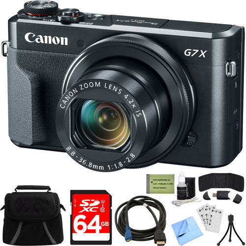 Canon PowerShot G7 X Mark II 20.1MP 4.2x Zoom Digital Camera w/ 64GB Accessory Bundle