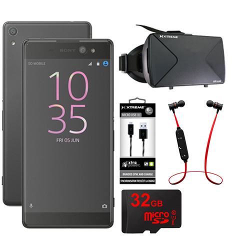 Sony Xperia XA Ultra 16GB 6` Smartphone Unlocked VR Accessory Bundle - Graphite Black
