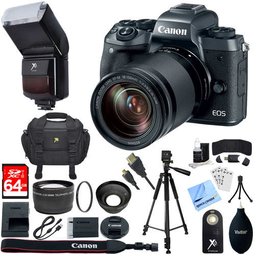 Canon EOS M5 Mirrorless Digital Camera w/ EF-M 18-150mm STM Lens Kit + 64GB Bundle