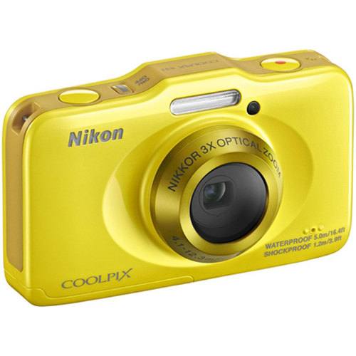 Nikon COOLPIX S31 10.1MP 720p HD Video Waterproof Digital Camera, Yellow, Refurbished