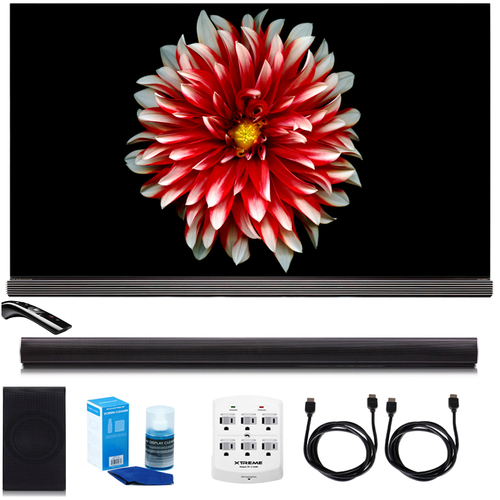 LG OLED65G7P 65` Signature OLED 4K HDR Smart TV w/LGSH7B 4.1ch Sound Bar Bundle