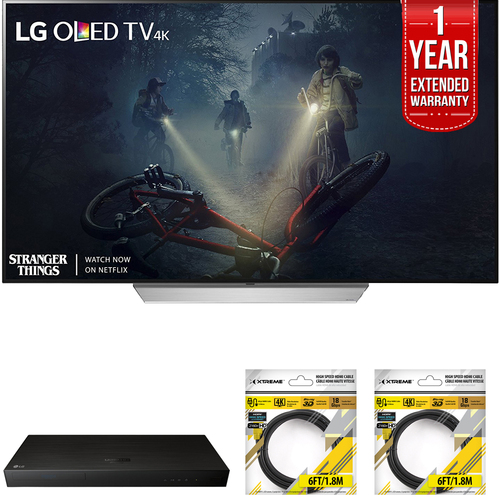 LG 65` C7 OLED 4K HDR Smart TV 2017 Model with Warranty + Blu Ray Bundle