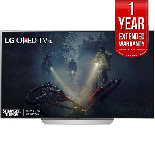 LG 65` C7 OLED 4K HDR Smart TV (2017 Model) + Extended 1 Year Warranty Bundle