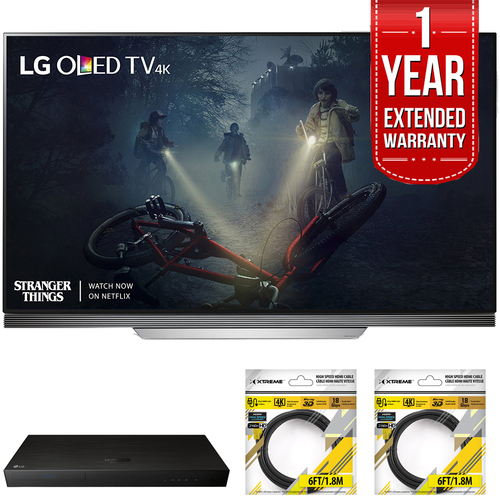 LG 65` E7 OLED 4K HDR Smart TV 2017 Model with Warranty + Blu Ray Bundle